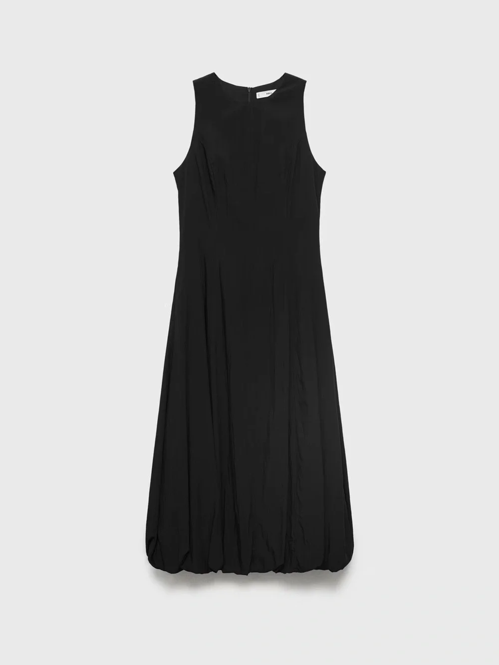 Mango Black Long balloon dress NWT